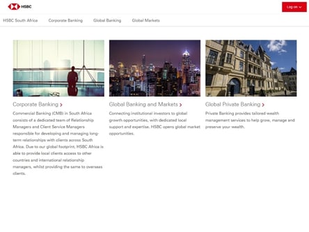 HSBC Bank homepage